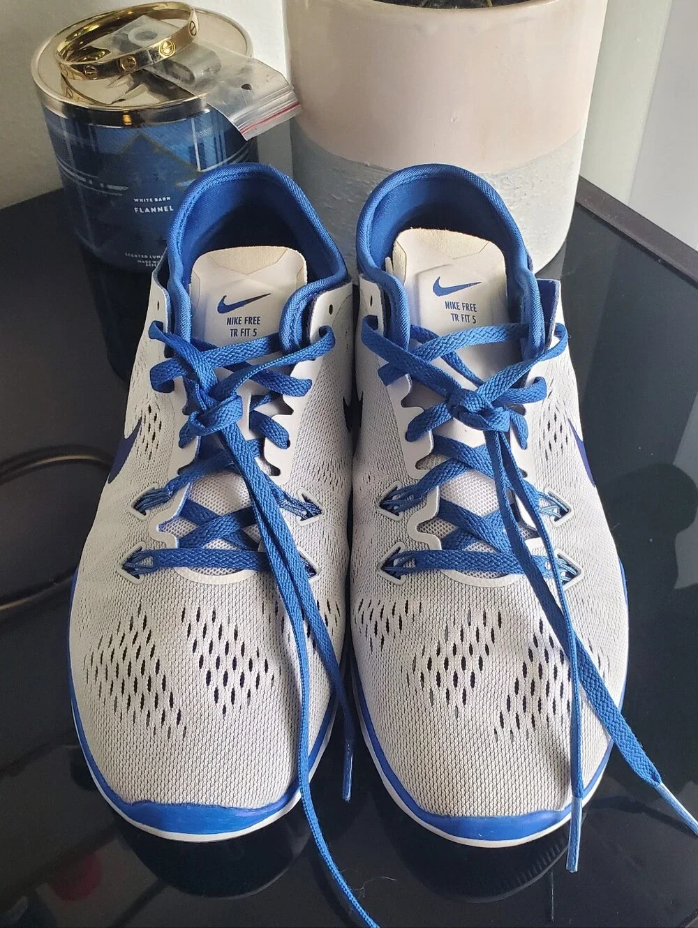 💕 Nike 💕 Women's White And Blue Trainers Size 7.5